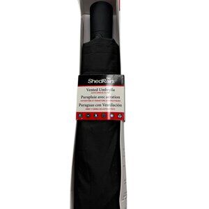 NEW NWT ShedRain Vented Umbrella, Black.  UPC 091806257064, Travel, Compact